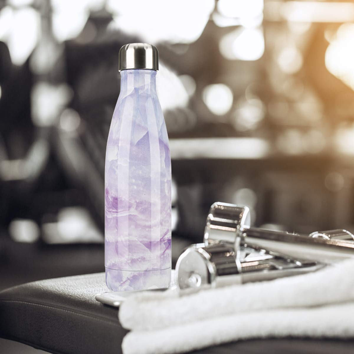 Sfee Bouteille d'eau isotherme en acier inoxydable, 500 ml, double paroi sous vide, réutilisable, anti-fuite, sans BPA, pour le sport, la course à pied, la gym, le cyclisme, les enfants