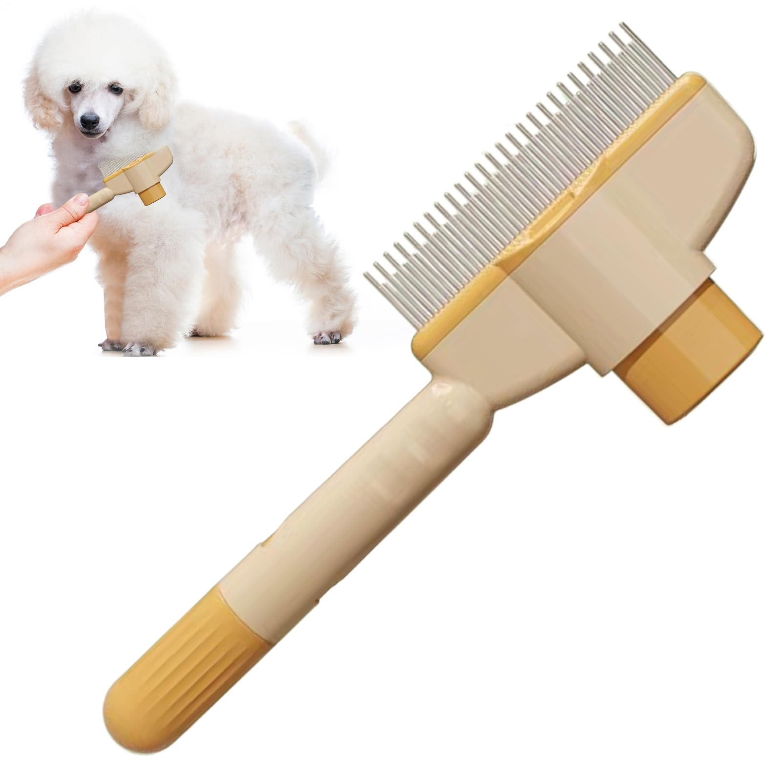 Dog Comb - Hair Removal Self-Cleaning Brush Multifunctional Grooming Tool For Shedding Hair Cleaning Portable Design For Indoor