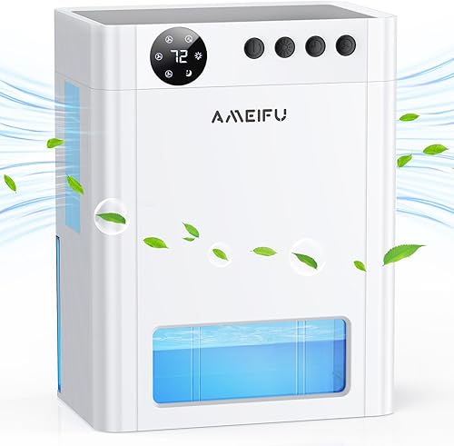 AMEIFU - Deshumidificador de 1100 pies cuadrados para sótano con tanque de agua de 135 onzas, deshumidificador silencioso para baño, dormitorio,