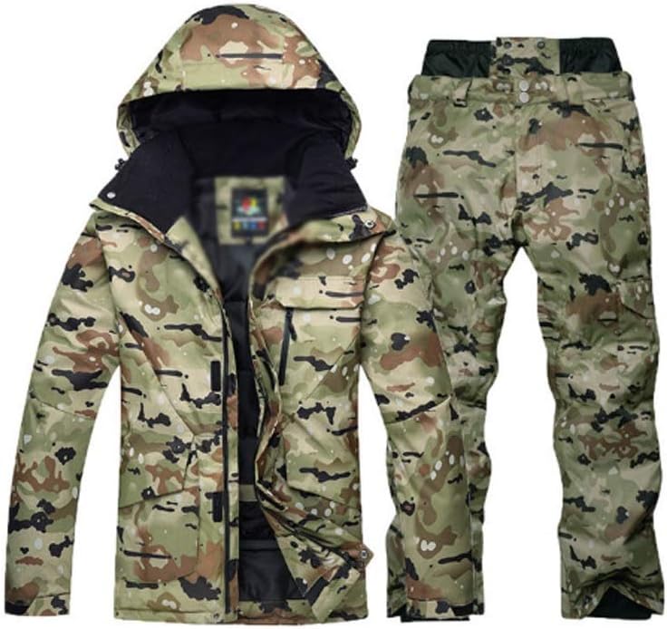 Camouflage Ski Suit Men's Winter Outdoor Windproof, Waterproof and Warm Snow Pants