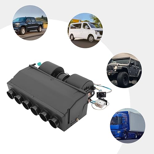 Vista 28 de Unidad de ensamblaje de evaporador de aire acondicionado y kit de calentador, 880 pies/min 137 BTU 3 velocidades AC 12 V evaporador eléctrico debajo