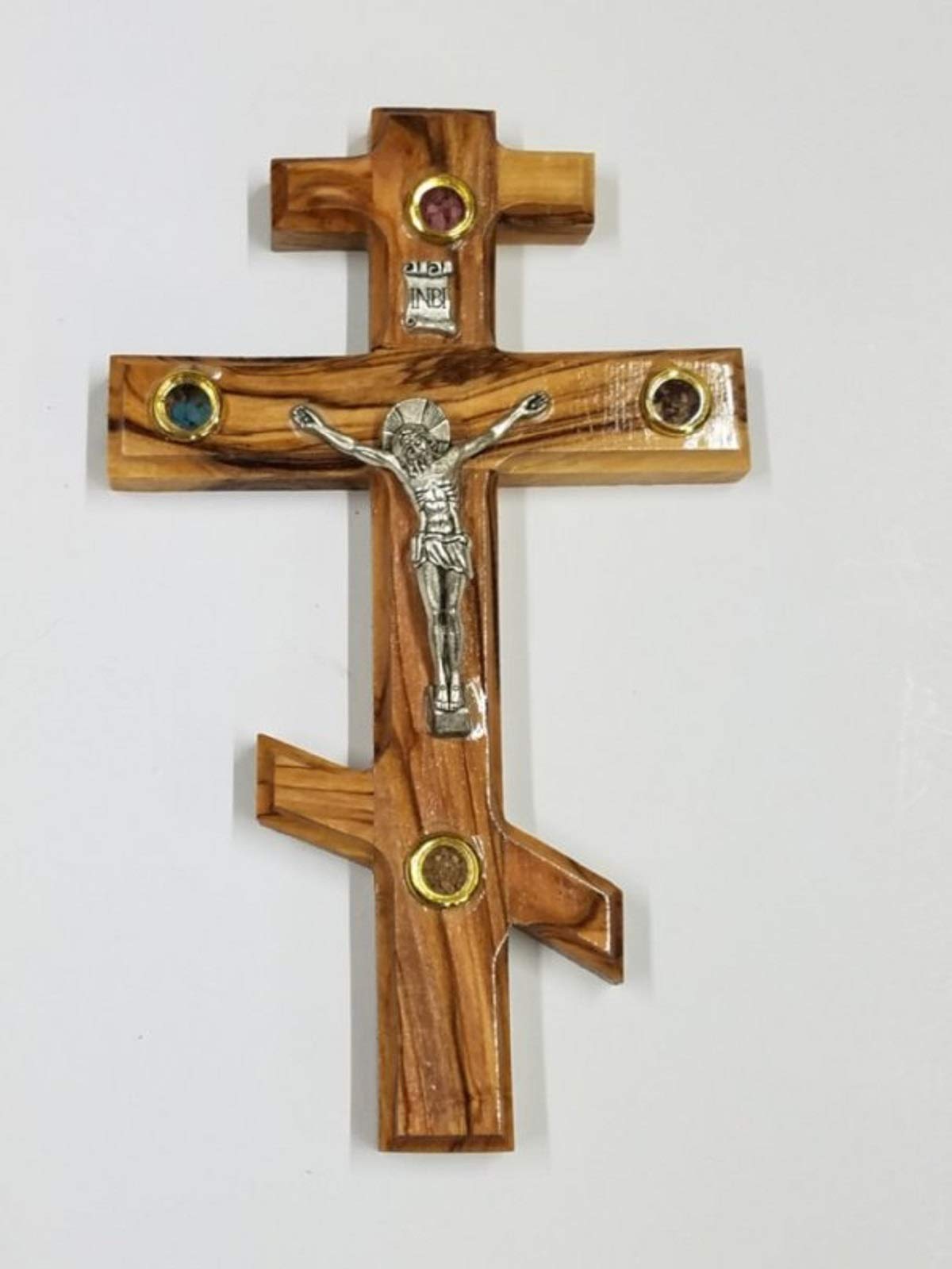 Bethlehem Gifts Tm Russian Orthodox Crucifix Handcarved From Bethlehem Olive Wood Cross Crucifix (, 10")