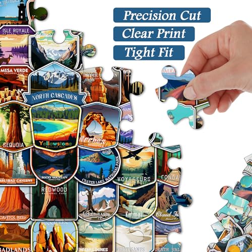 PICKFORU Rompecabezas de Parques Nacionales para Adultos con 1000 piezas, incluye stickers y póster decorativo miniatura 3