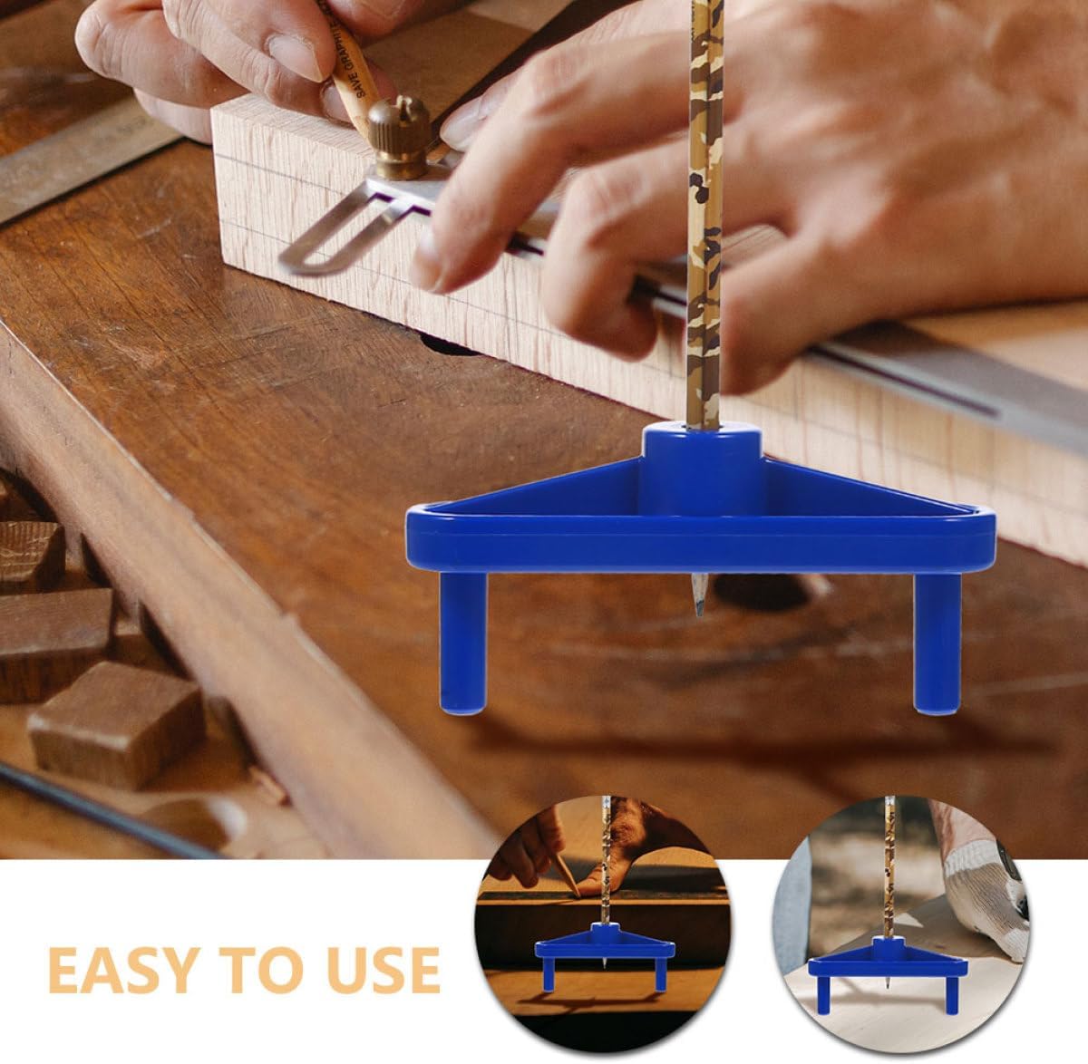 2pcs Center Scriber Woodworking Marking Tool 92mm Plastic Center Finder Line Scribe Gauge for Precise Wood Carpenter Layout