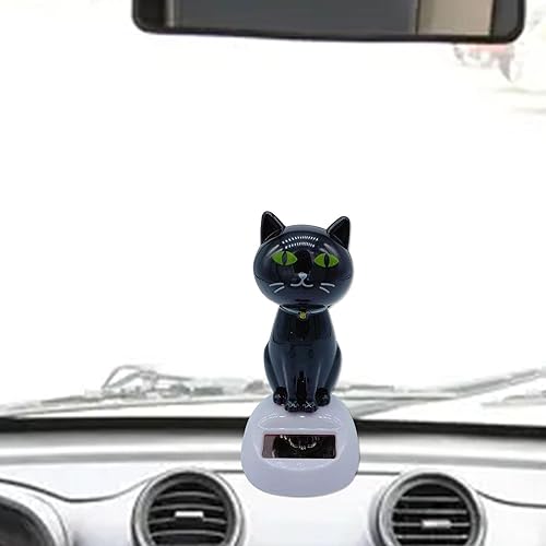 Miniatura 13 de Solar Cat Bobble Head - Juguete para gatos bailando con energía solar para tablero o escritorio gris