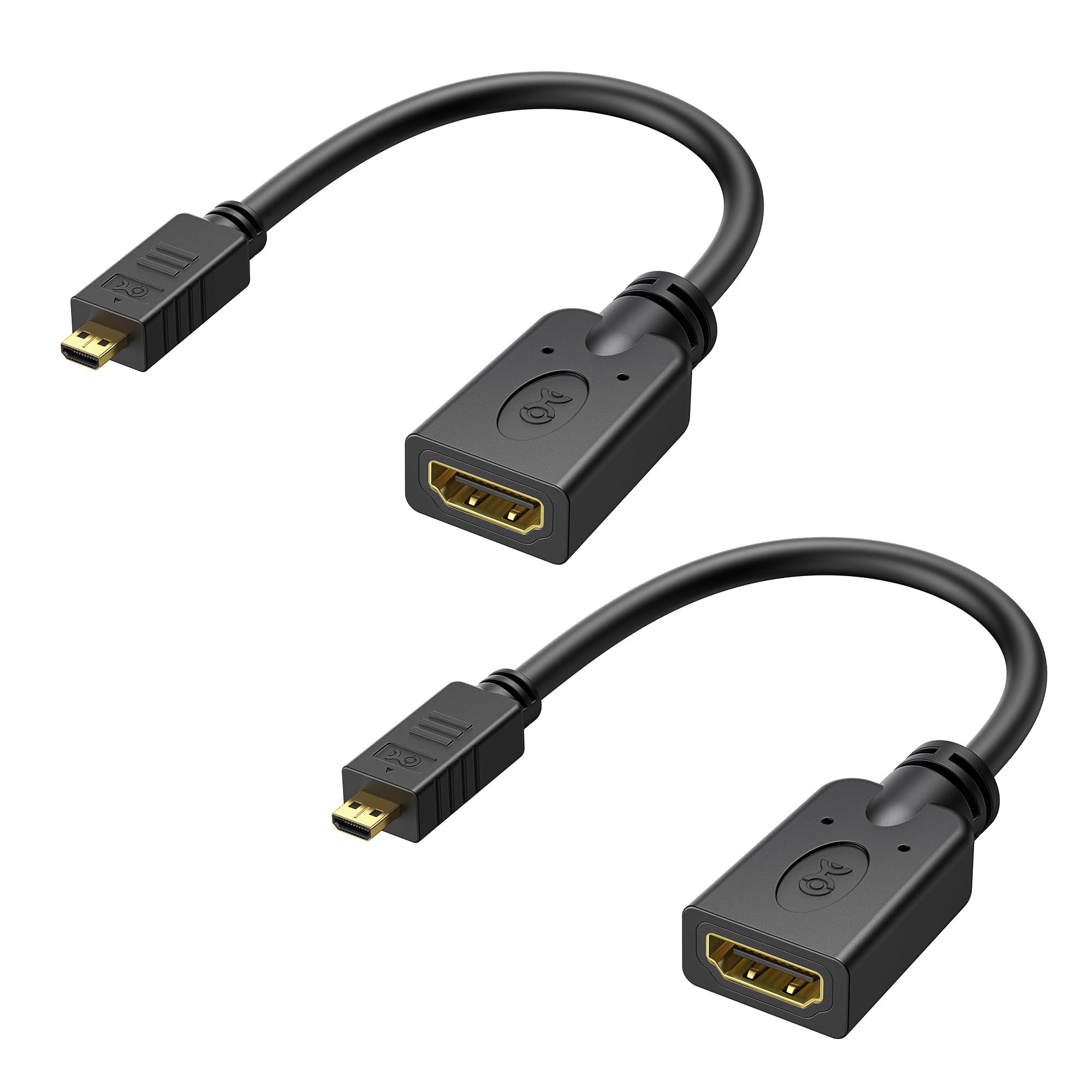 Cable Matters 2 Pack 4K Micro HDMI to HDMI Adapter (HDMI to Micro HDMI Adapter) 4K Resolution Ready - 15 cm for Raspberry Pi 4 and more