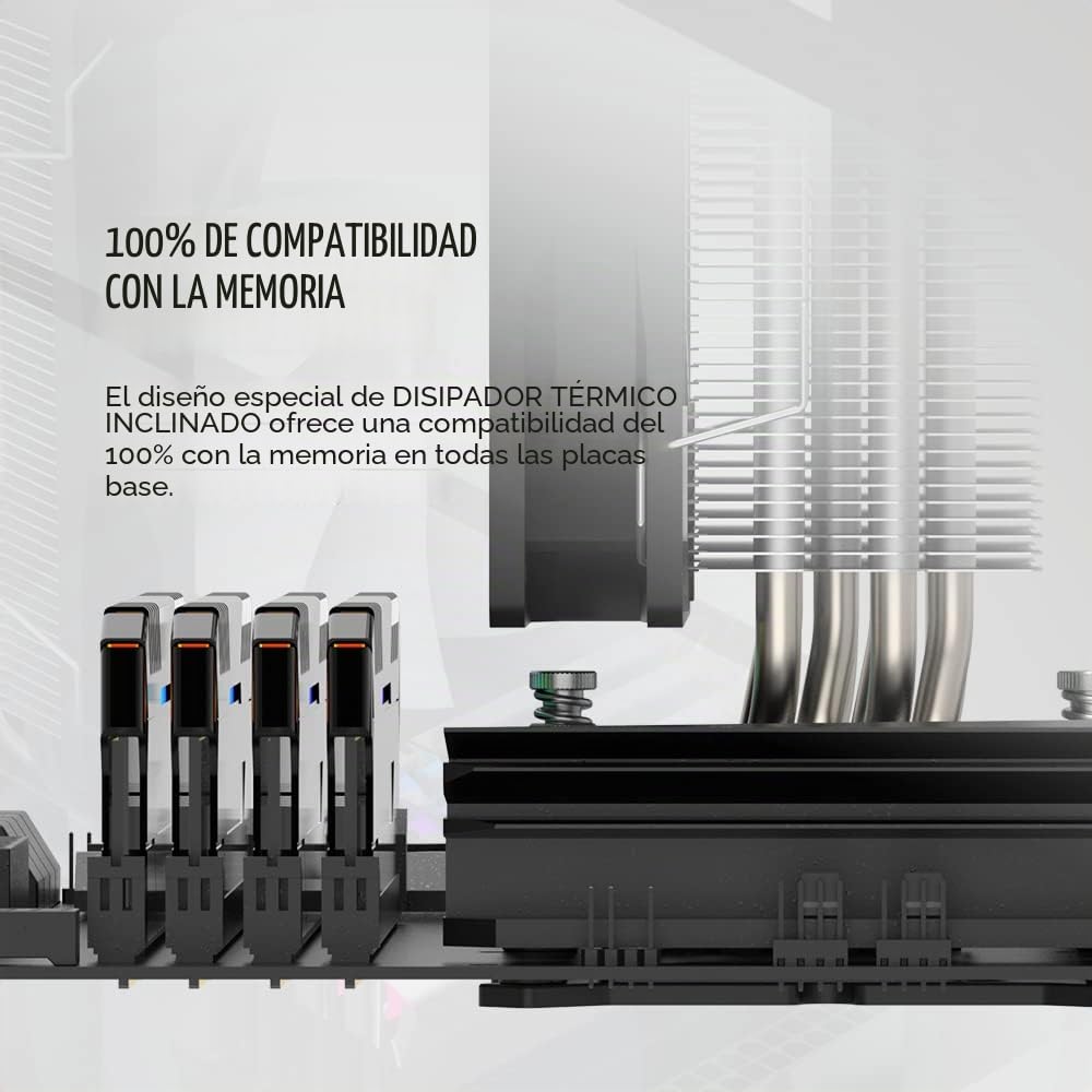 ID-COOLING SE-214-XT ARGB,Enfriador de CPU con 4 tubos de calor, ventilador de CPU para Intel/AMD, LGA 1700 compatible con escritorio