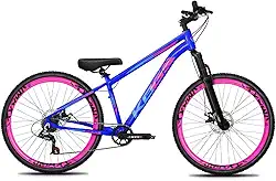 Bicicleta Aro 26 KOG Freeride 1x7 – Estilo Grau, Suspensão 29”, Freios a Disco, Aros Vmaxx Neon – Bike Urbana de Alta Performance, Azul Cobalto