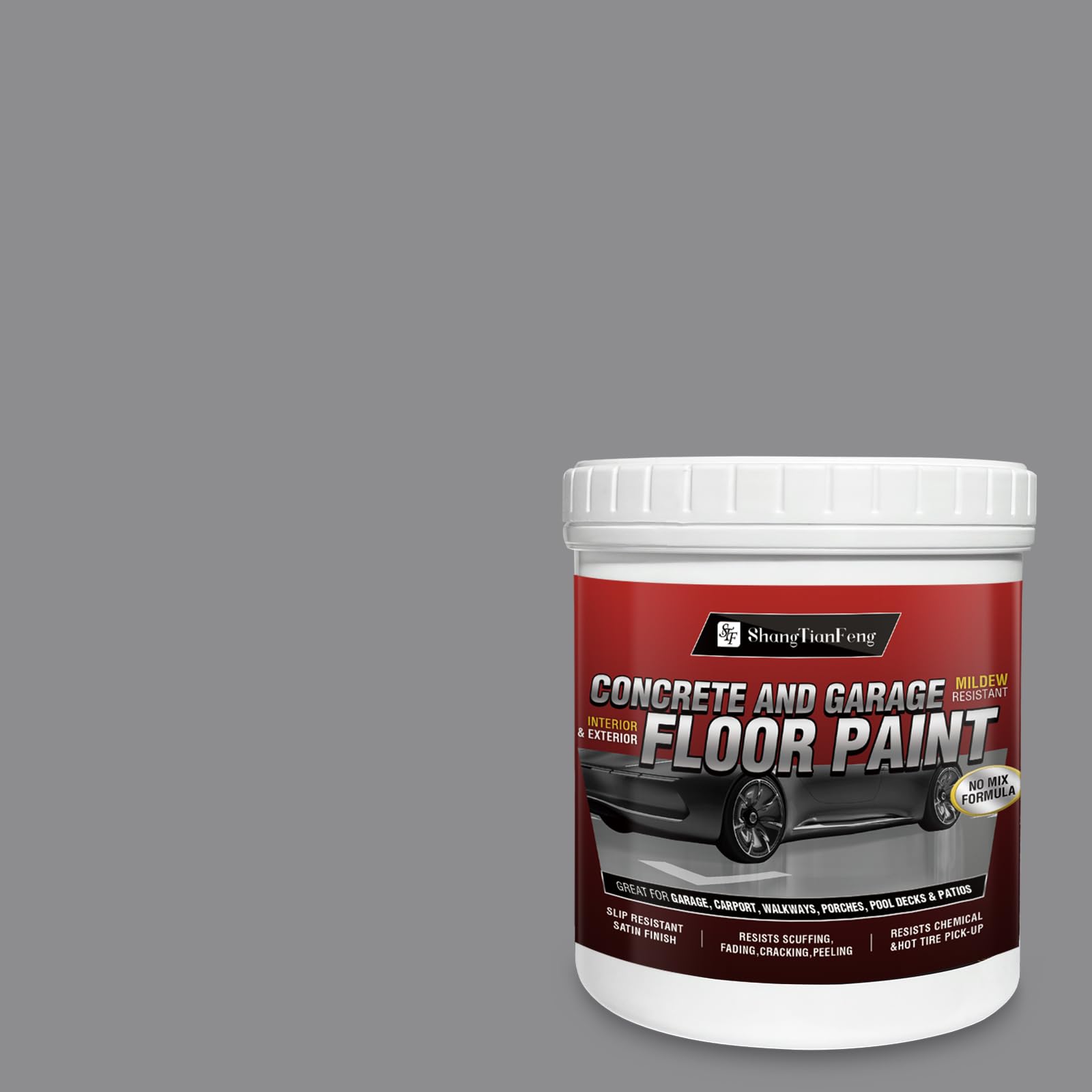 Professional Floor Paint Kit ((Silver Gray ,5 Gallon,800-1000 sq.ft)) - Acrylic Concrete Coating for Garages & Basements | Single Component Formula | Scratch Resistant & Low VOC | Ready-to-Use | Indoor and outdoor compatiblee