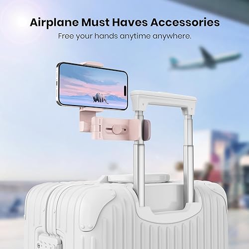 Miniatura 2 de Klearlook - Paquete de 2 soportes universales para teléfono de avión, soporte giratorio de 360 para mesa y escritorio de bandeja de avión, soporte