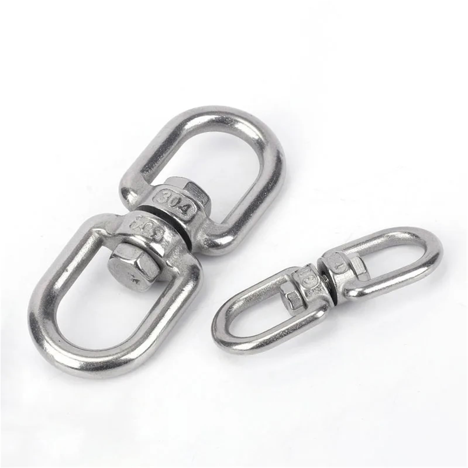 SITBXO Giratorio de Doble Extremo 10 Piezas M4 M5 M6 M8 M10 De Acero Inoxidable Doble Extremo Giratorio con Gancho Ojo, Grillete Anillo, Mosquetón(M12)