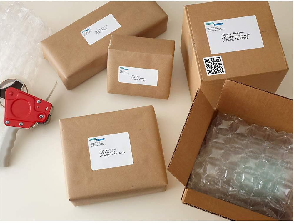 Avery Printable Shipping Labels with Sure Feed, 2" x 4", White, 500 Blank Mailing Labels (8363)
