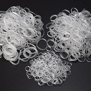 minihope clear hair elastics, Clear Polyband Elastics for Women Kids Braids Hairs  STRONG  STRECHED  REUSEABLE, 1000 Count