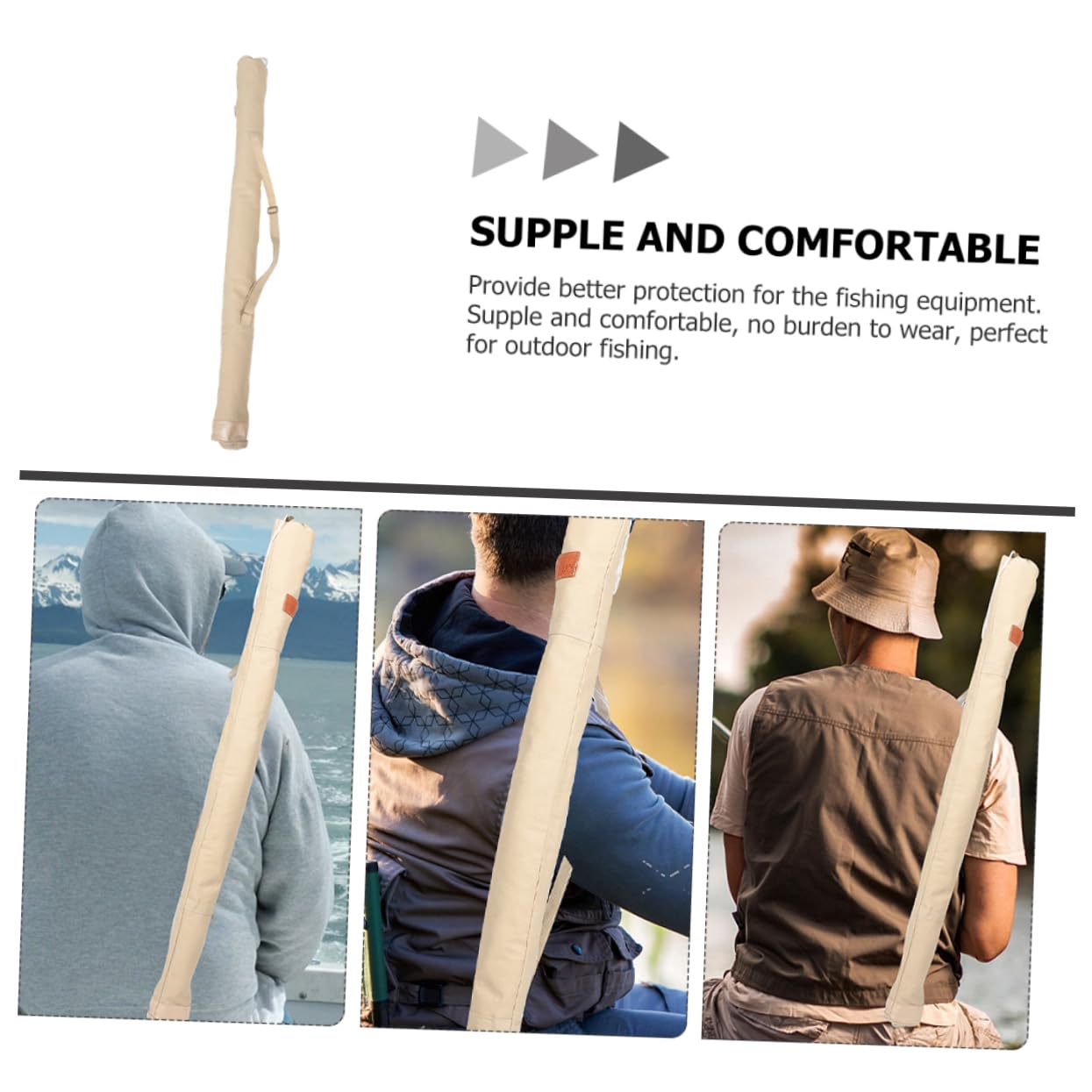 TOYANDONA Faltbare Angeltasche Oxford und Canvas Material Verstellbare für Mehrere Angelruten Strapazierfähig für Angelfreunde