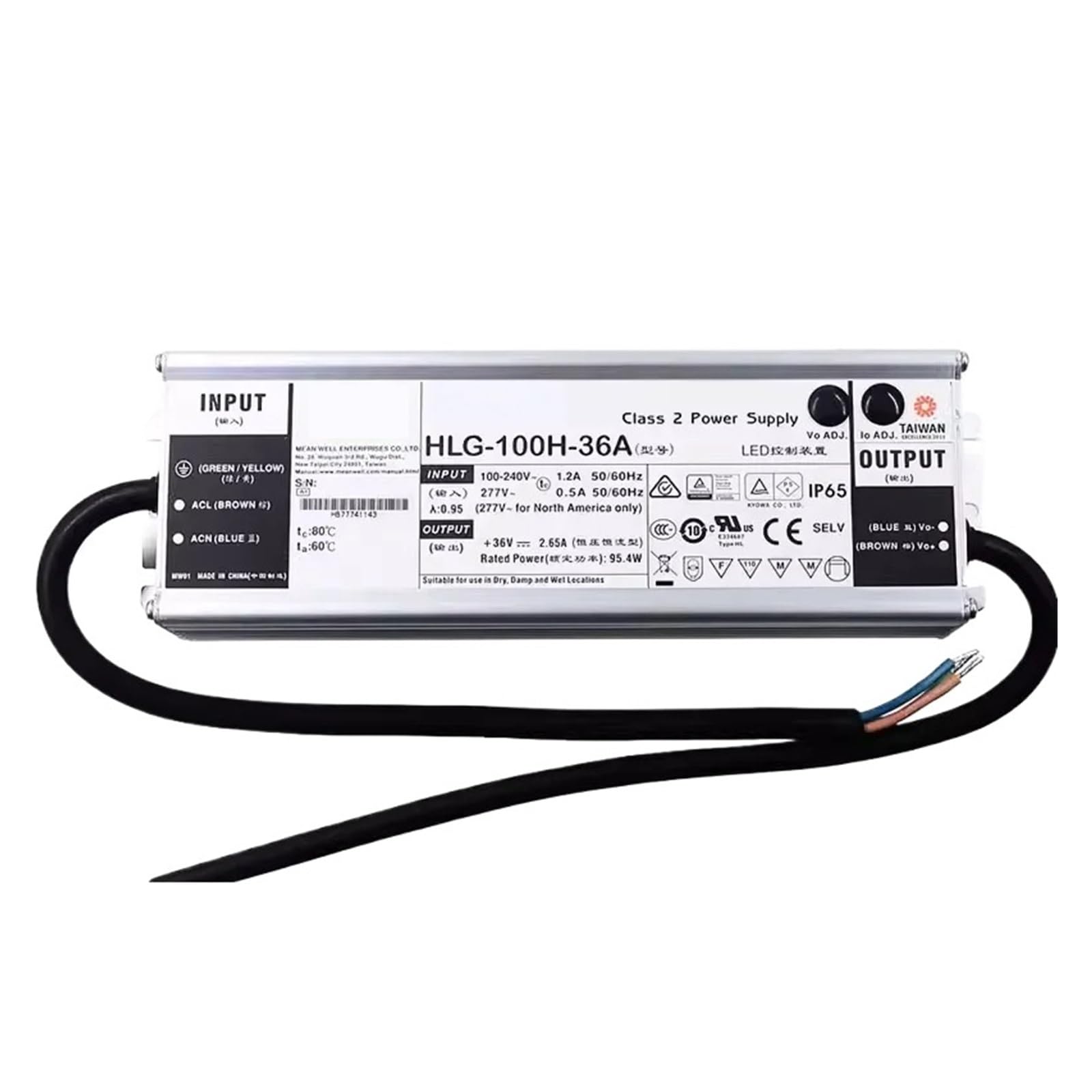 BRODEFUP HLG-100H-24 100W Constant Voltage + Constant Current LED Driver HLG-100H