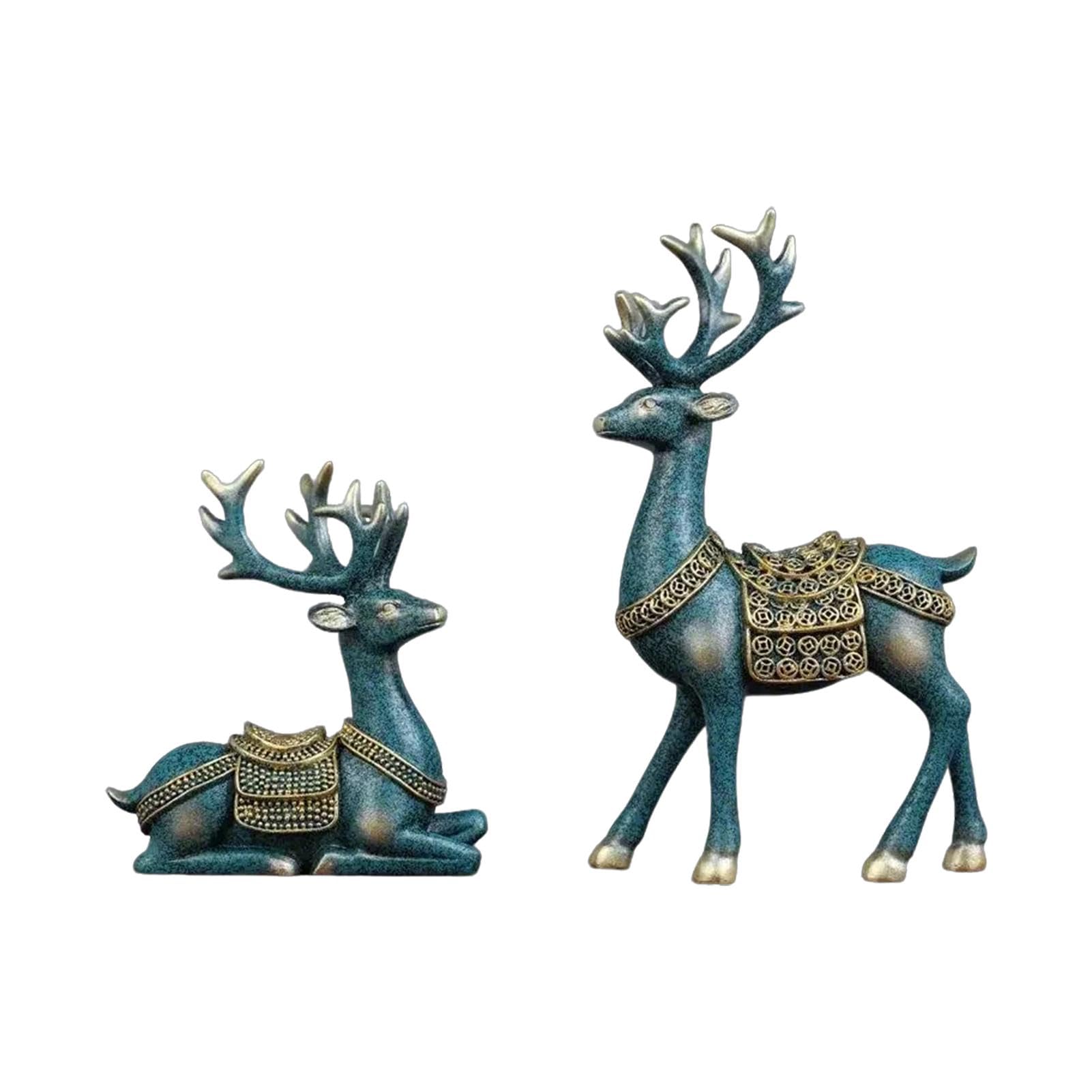 Figurines de renne de Noël élégantes en lot de 2 pour décoration de table raffinée