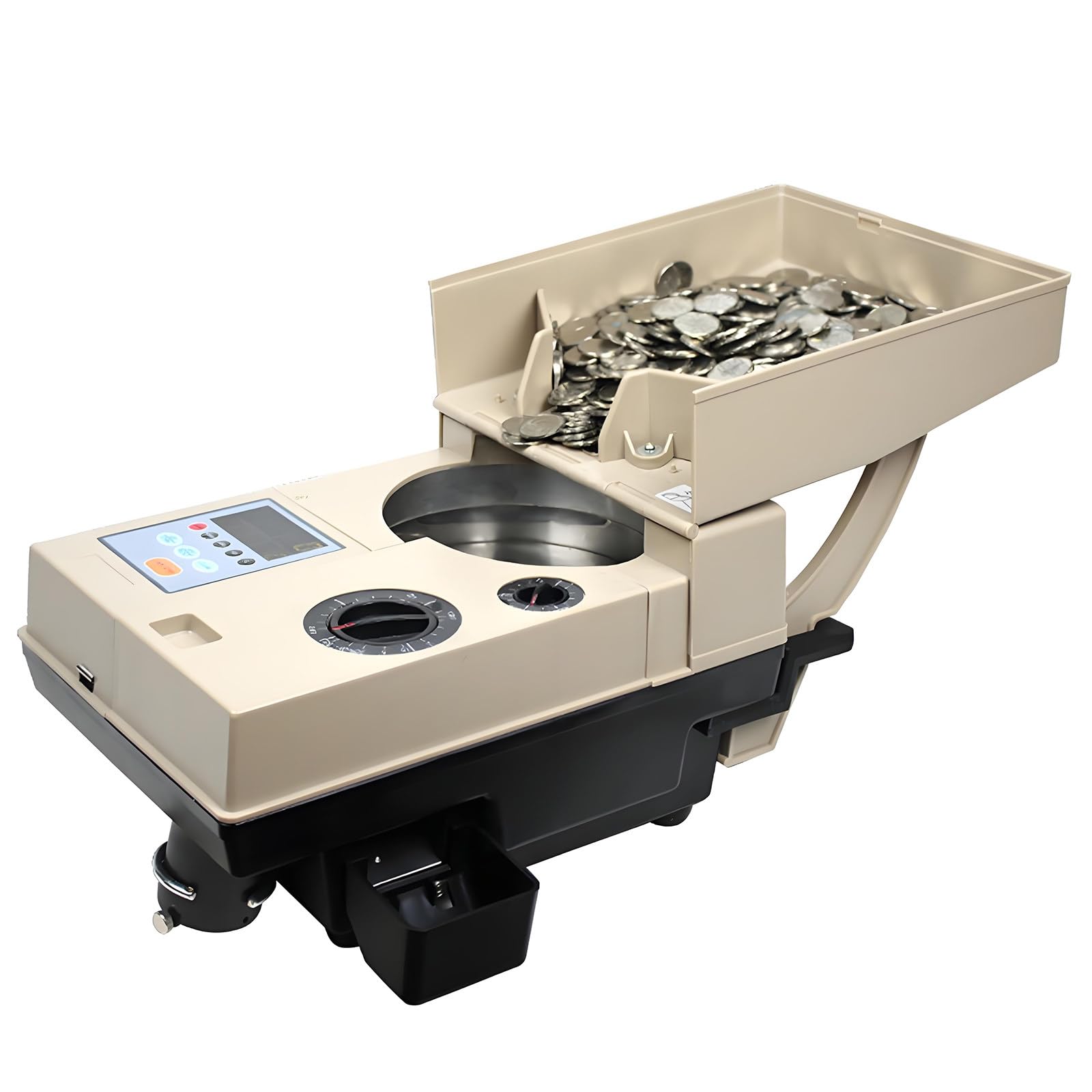 YXYLJOZ Coin Counter Sorter Machine,Heavy Duty Electric Coin Counter Packager Offsorter,1200 Pieces/Minute, Coin Diameter 15mm~34mm, for Most Coins