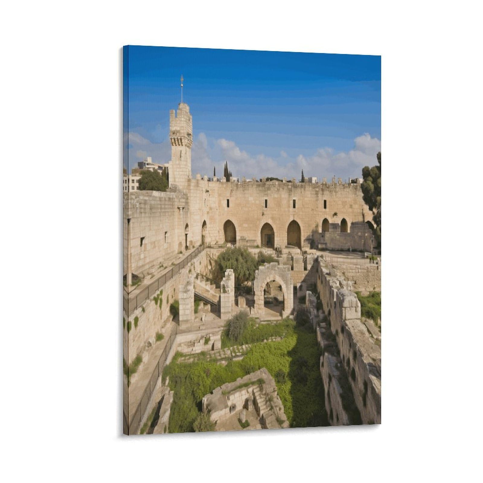 Israel at The Tower of David Canvas Wall Art on Canvas Prints Artwork Exquisite Decor Artwork Hang Wall Picture Hangable Decor Painting Picture Printed Poster Art for Home Decor 20x30inch(50x75cm)