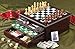 Board Game Set - Deluxe 15 in 1 Tabletop Wood-accented Game Center with Storage Drawer (Checkers, Chess, Chinese Checkers, Parcheesi, TicTacToe, SOlitaire, Snakes and Ladders, Mancala, Backgammon, Poker Dice, Playing Cards, Go Fish, Old Maid, and Dominos)