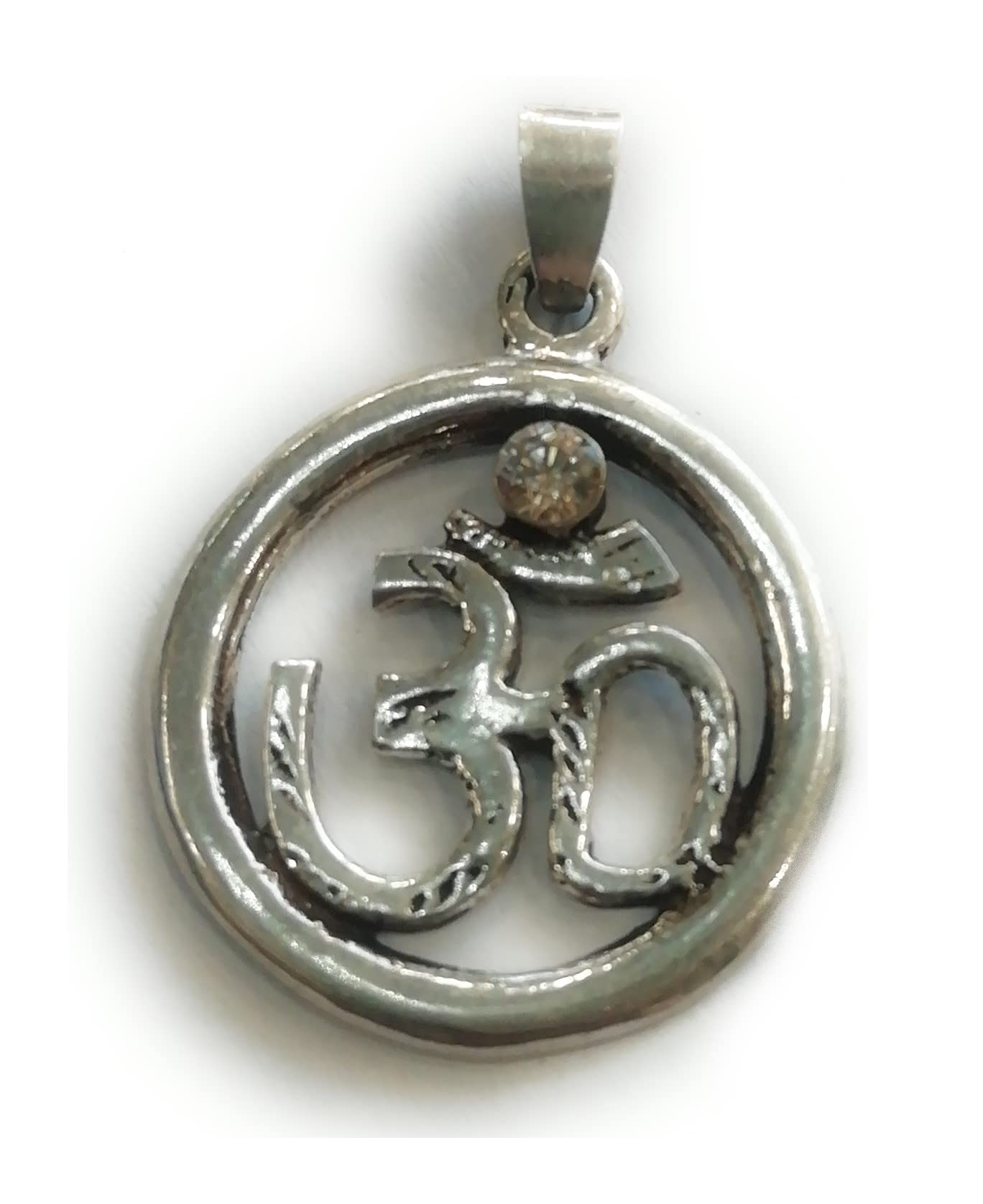 shree jewellersShree Jewellers Pure Silver Oxidised Om Pendant for Men, Women, Boys and Girls
