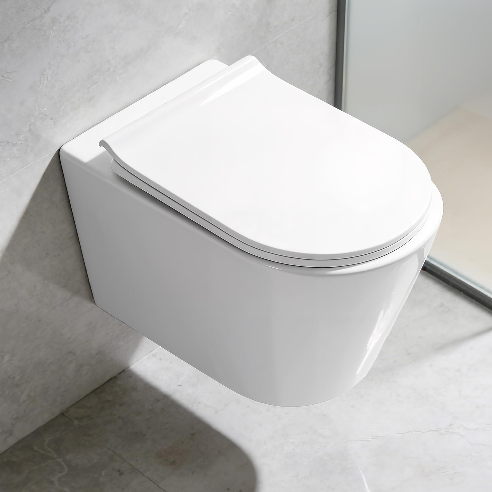 Hänge WC Spülrandlos Wand WC Toilette ohne Spülkasten, leise unter 50dB, 400kg Tragfähigkeit