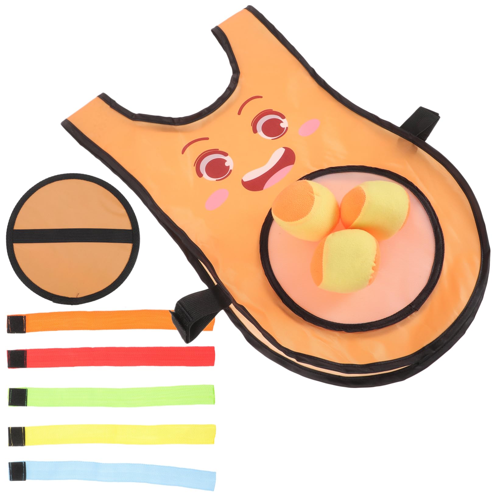 SUPVOX Oggetti di Scena per Giochi schivata con Palla Adesiva per Gilet con Palla appiccicosa Sportiva per l'asilo (Set di Gilet di Espressione-Piccolo Arancione) 10 Pezzi
