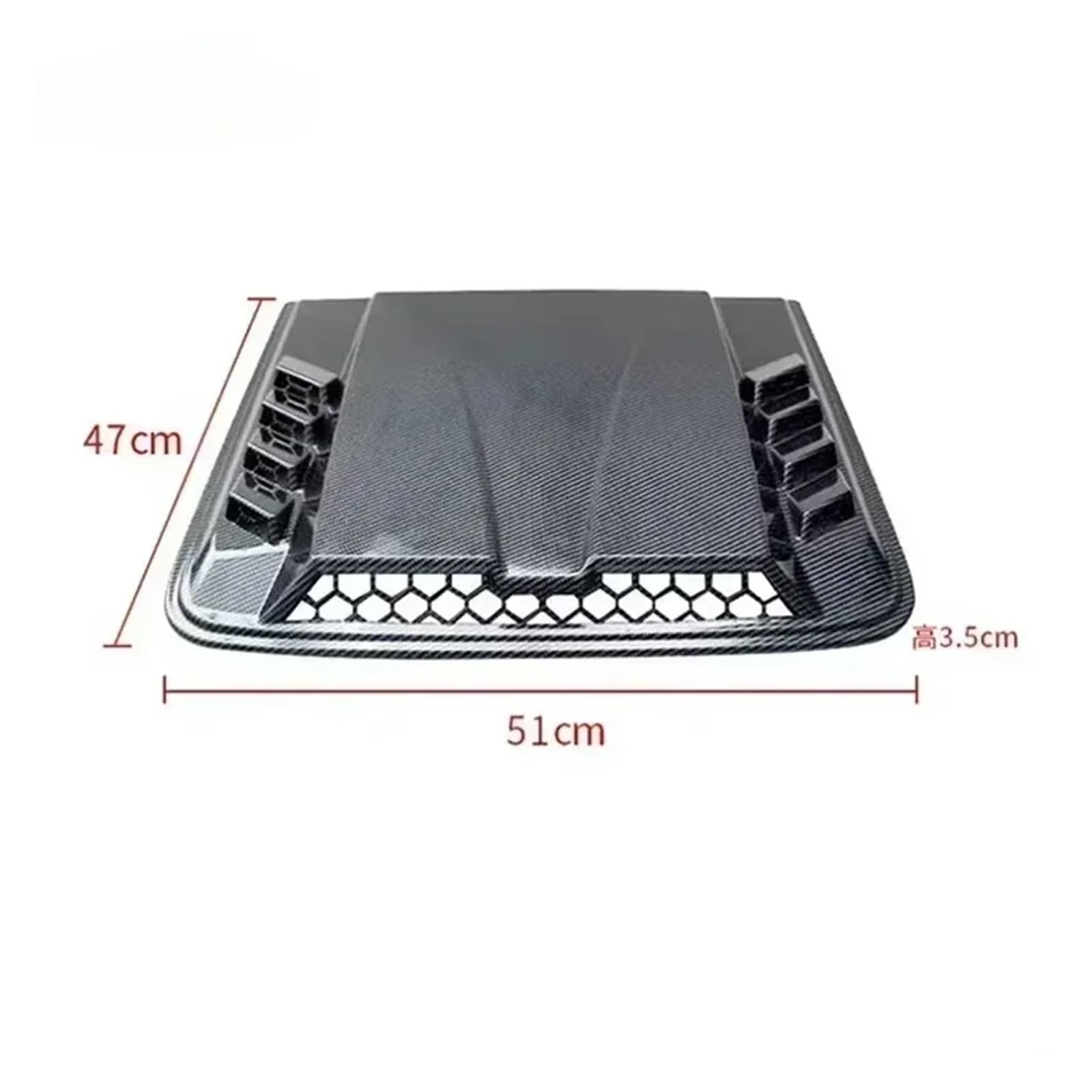 Scoop universale del motore anteriore in plastica ABS e scoop del cofano Copertura del cofano Adesivi decorativi Accessori esterni durevoli (Nero lucido)(Carbon Fiber)