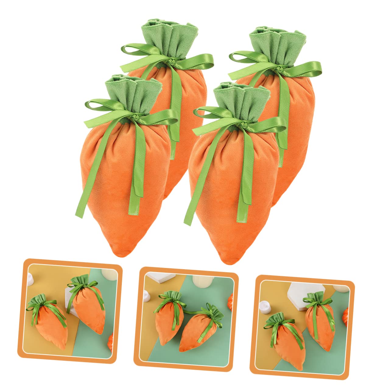 COLLBATH 4 Sätze Süßigkeiten Taschen Klein Süßigkeitenbeutel Favorisieren Taschen Behandeln Party Geburtstag Kordelstring Hasentasche Brottüten Brotspeicherbeutel Tuch 4 Stück * 4
