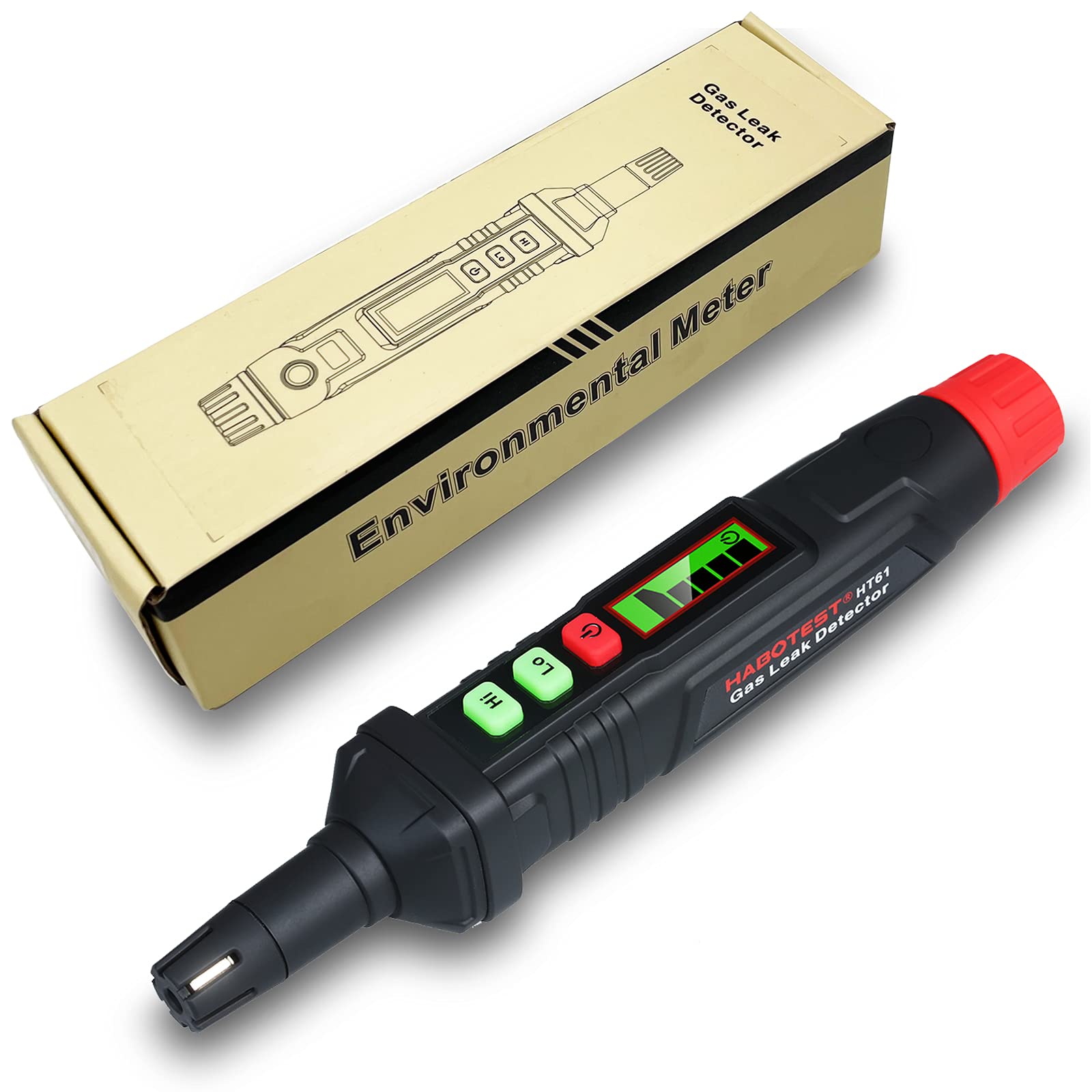 Gas Leak Detector, Handheld Natural Gas Detector with Audible & Visual Alarm, Portable Gas Sniffer Gas Leak Sources Like LPG, LNG, Methane and Butane Gases, Carbon Monoxide for Home Factory Hotel