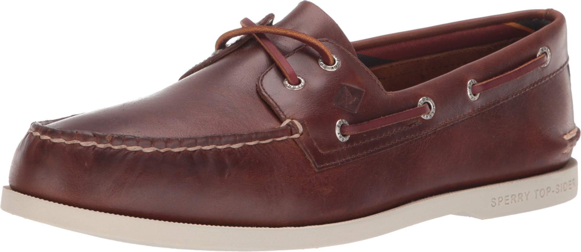 Men's Authentic Original 2-Eye Boat Shoe, TAN VARSITY, 7 M US