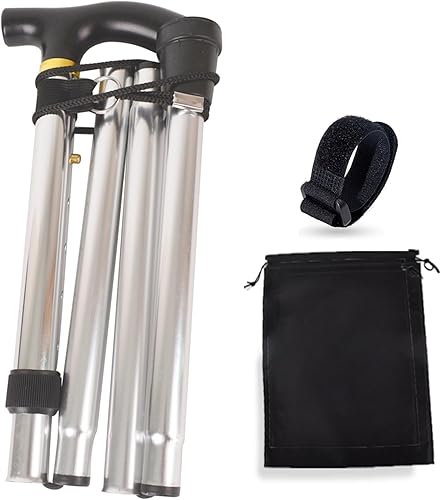 Baitaihem Bastón plegable que se mantiene estable y elegante con altura ajustable para mujeres y hombres, personas mayores