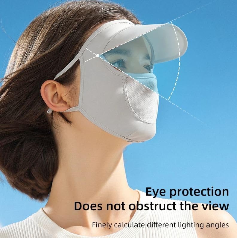 Gra8 Women Cap Summer for Summer Outdoor Cycling UV Sun Protection Block Hat Protection Face Cover Scarf Mask with Cap Foldable Innovative Scarf Cum Mask(Multicolour/1pcs) 3