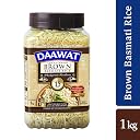 Daawat Brown, Cooks in 15-minute, Full Bran Intact, Fibre-Rich Basmati Rice Jar, 1 Kg gallery image