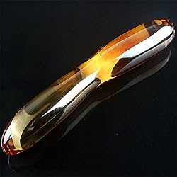 Juguete de masaje manual de vidrio liso dorado, 18 cm de largo, 1,8 cm a 2,5 cm de diámetro