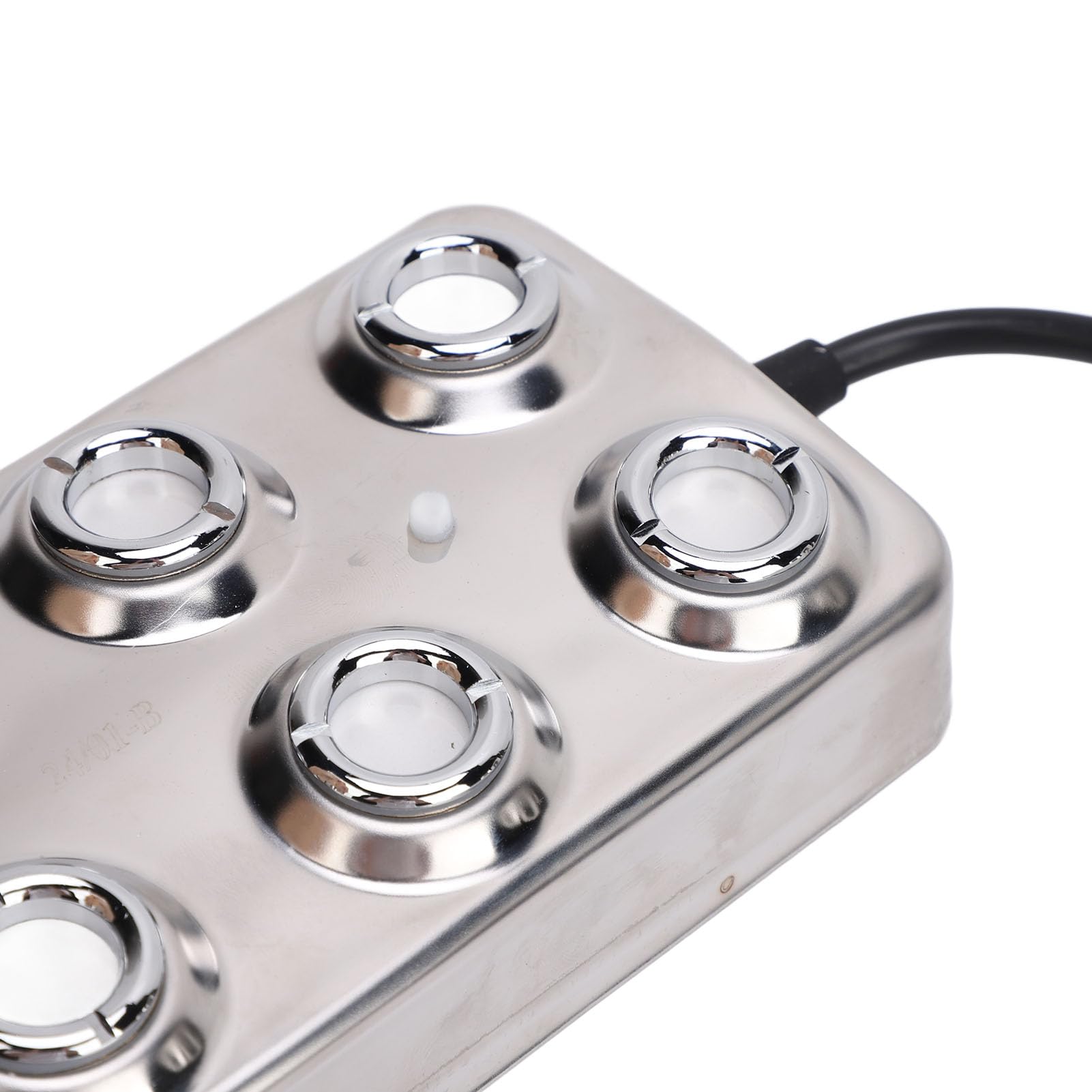 Humidificador Ultrasónico para Estanque, Generador de Niebla de 10 Cabezales, Placa Atomizadora, Acero Inoxidable, Plateado