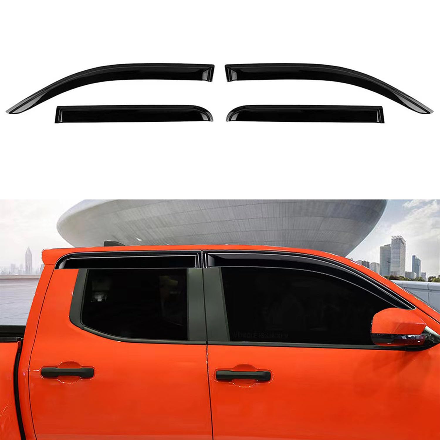 for Toyota Tacoma 2024 2025 Black Exterior Side Window Deflector Visor Wind Deflector Rain Guards Sunshades Cover Car Accessories 4pcs