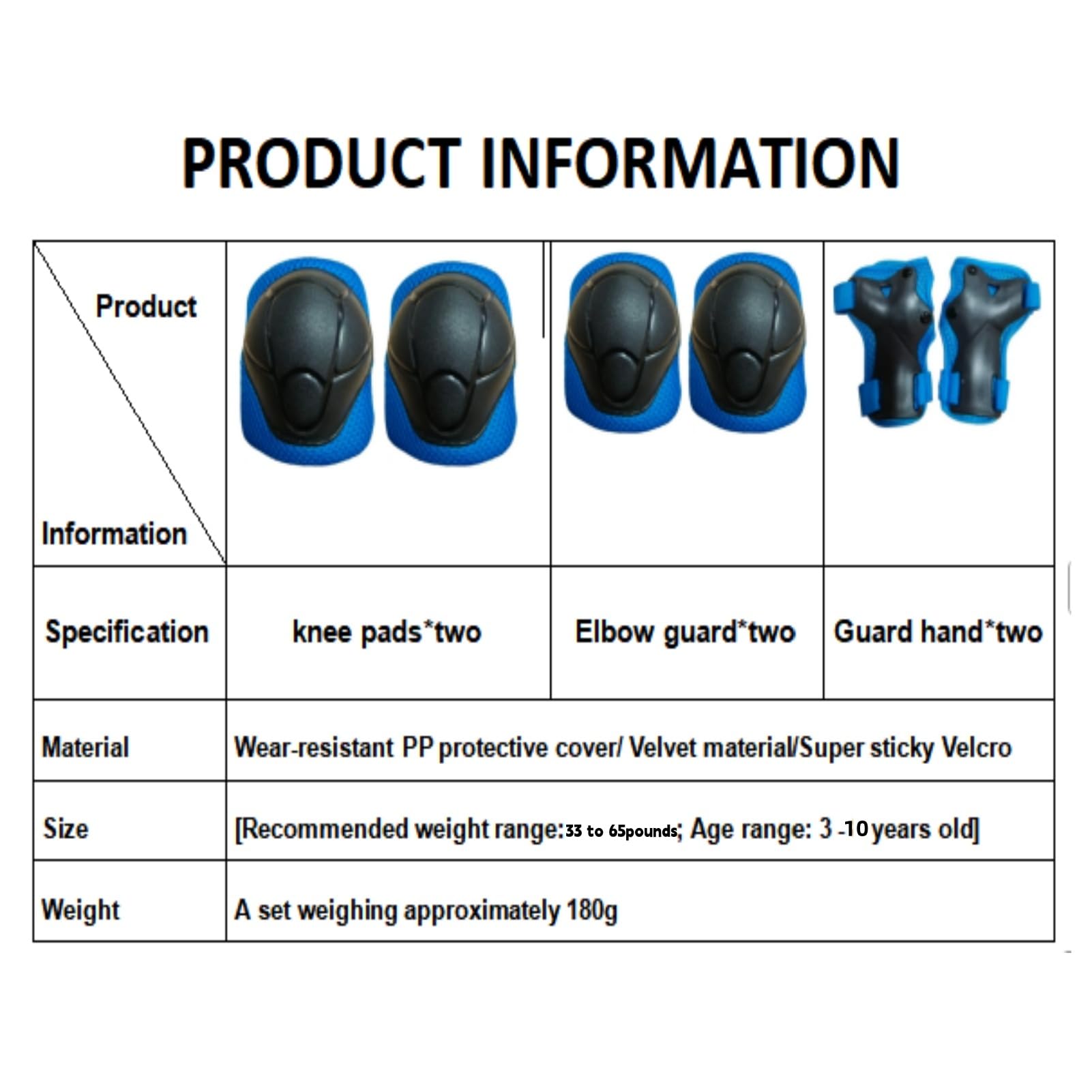 Kids Protective Gear Set SHENMOREN Knee Pads for Kids 3-10 Years Toddler Knee and Elbow Pads with Wrist Guards 3 in 1 for Skating Cycling Bike Rollerblading Scooter (Blue)