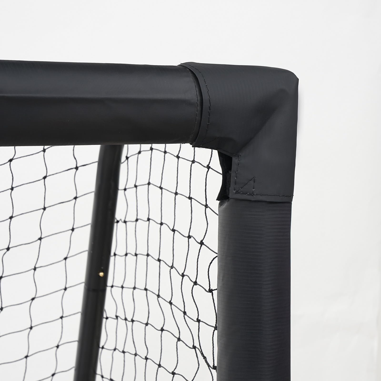 LARMNEE Portería de Fútbol 240 cm, Red de PE, Cubierta Protectora de Espuma, Resistente a la Intemperie