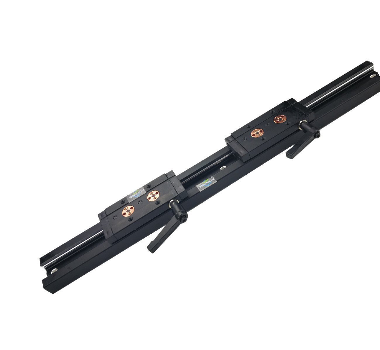 TEN-HIGH Double Axis Linear Rail with Black Oxide Layer Treatment, 450mm SGR15 Linear Rail + 2 x SGB15-4UU Adjustable Locking Carriage Block for 3D Printer and CNC Machine.