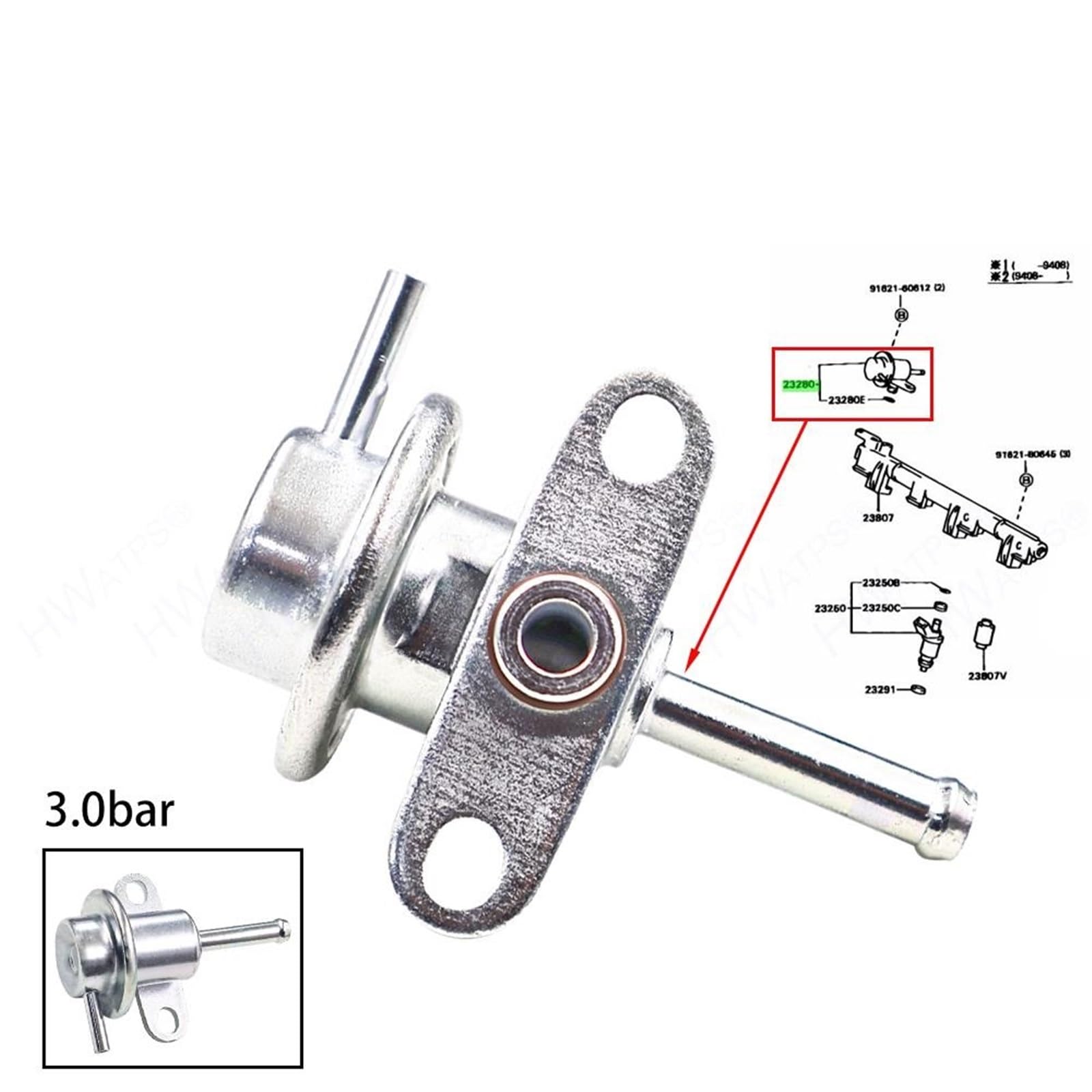 Regulador de presión de combustible 23280-16150 de 3,0 bar (1 unidad)