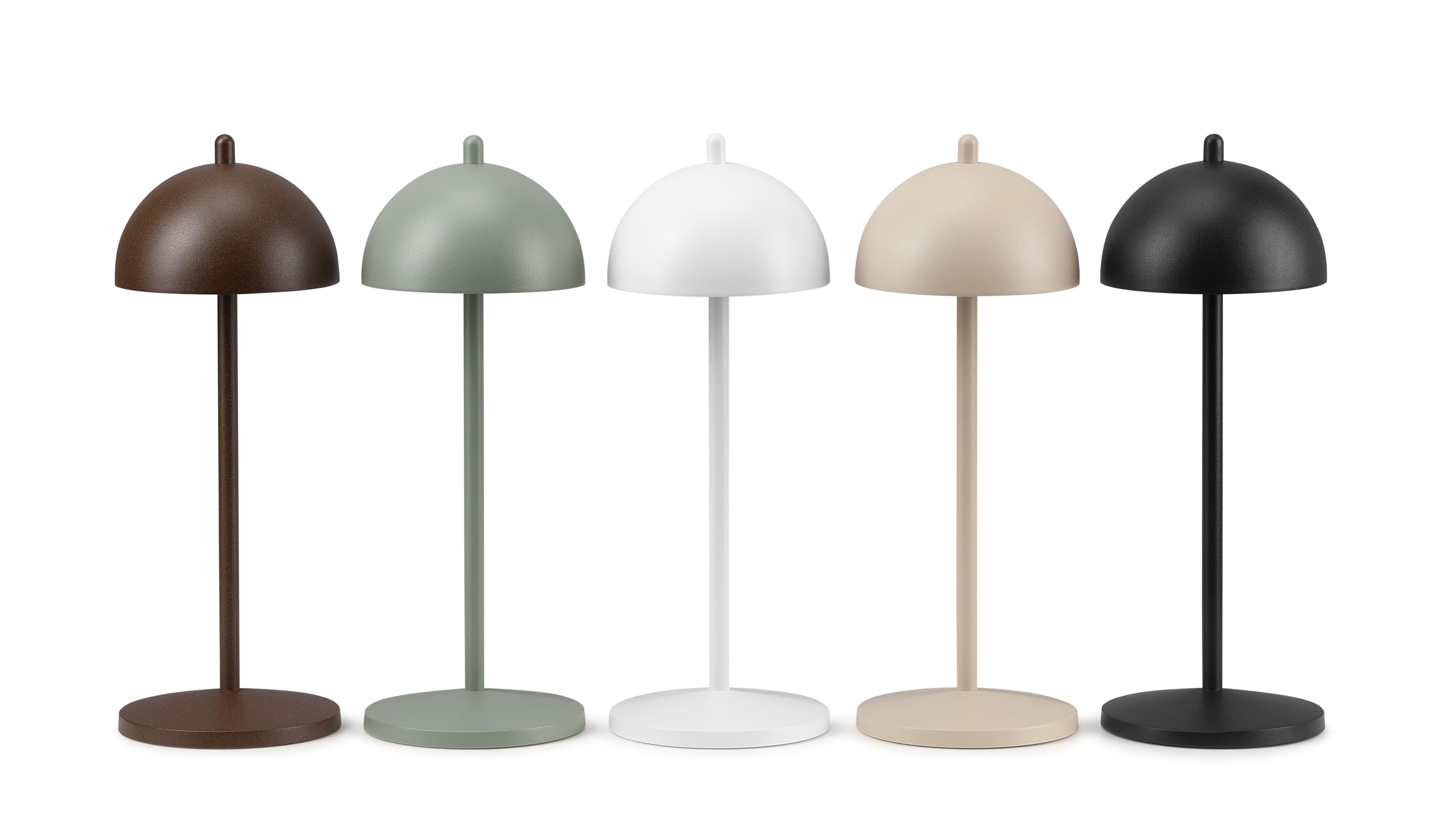 LVL EvaG Lámpara de Mesa Recargable Inalámbrica - Lámpara LED Táctil Regulable para Interior/Exterior IP65 - Temp. de Luz de 2200 a 3000K, Larga Duración, Aluminio, Corten