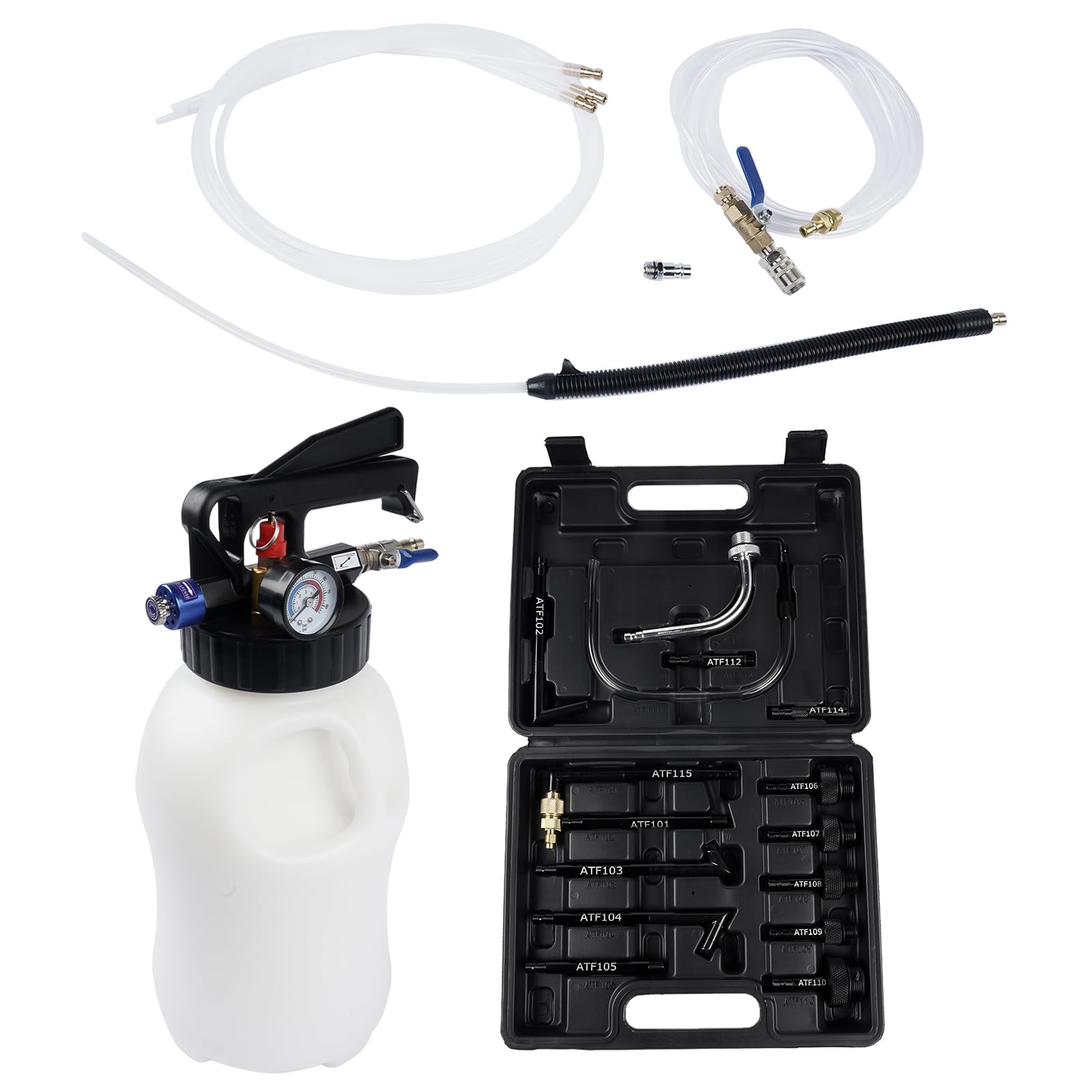 6L Outil de Remplissage d'huile de Boîte de Vitesses avec 15 adaptateurs Kit, Remplissage d'huile de Transmission pour Voiture Véhicule
