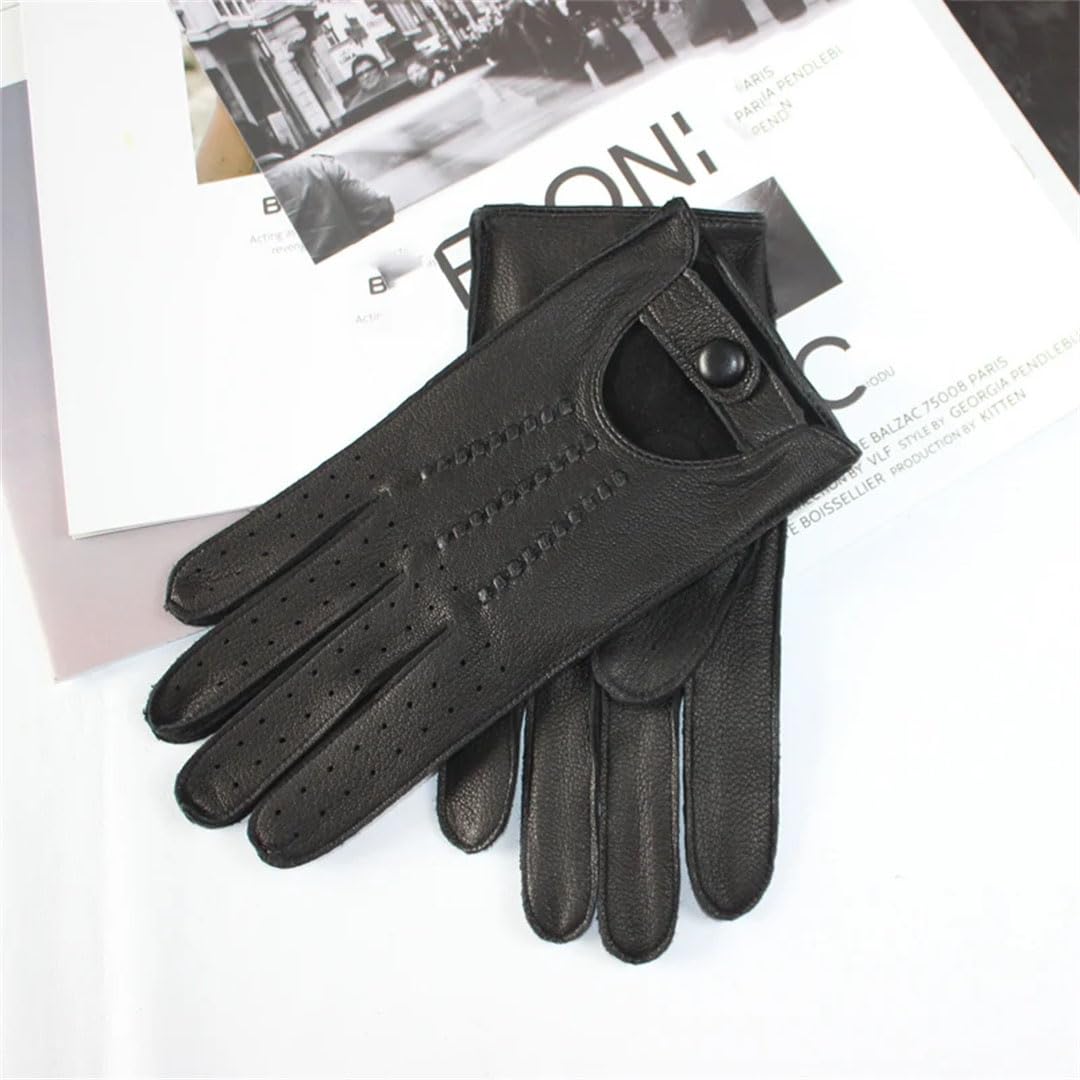 Gants de conduite en cuir pour homme - En cuir - Non doublés - Pour écran tactile