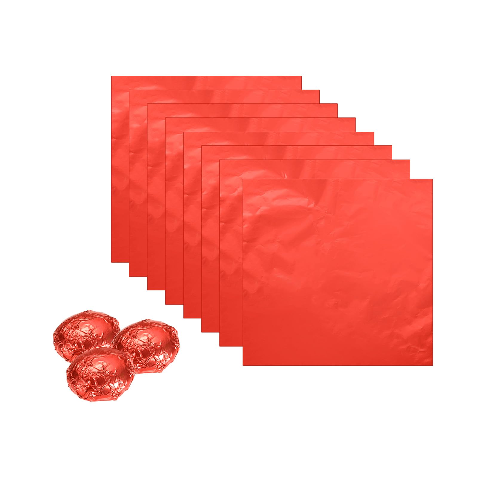 Muiltvoe 100pcs Foil Candy Wrappers, 6 x 6 Inch Chocolate Bar Wrappers, Aluminum Foil Paper for Caramel Candy Packaging Decoration, Gold