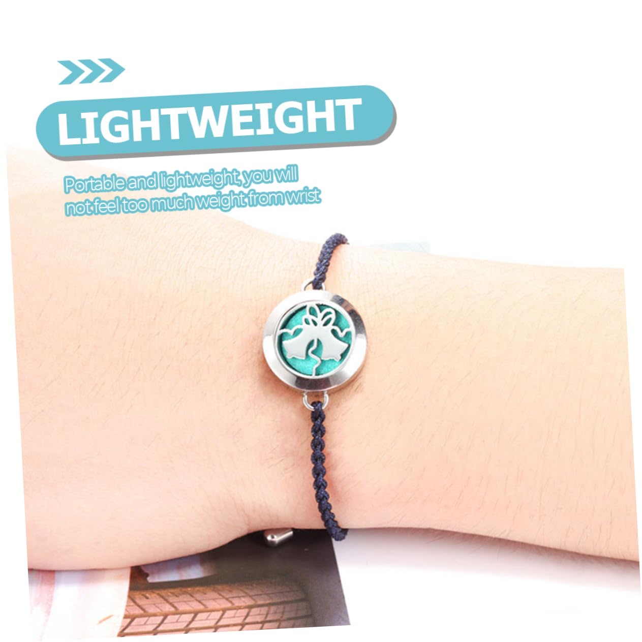 GALPADA 5piezas Pulsera Difusora De Aromaterapia Para Mujeres Pulsera Ajustable De Esencial Joyas De Mujer Diseño Trenzado y Charm Aromático