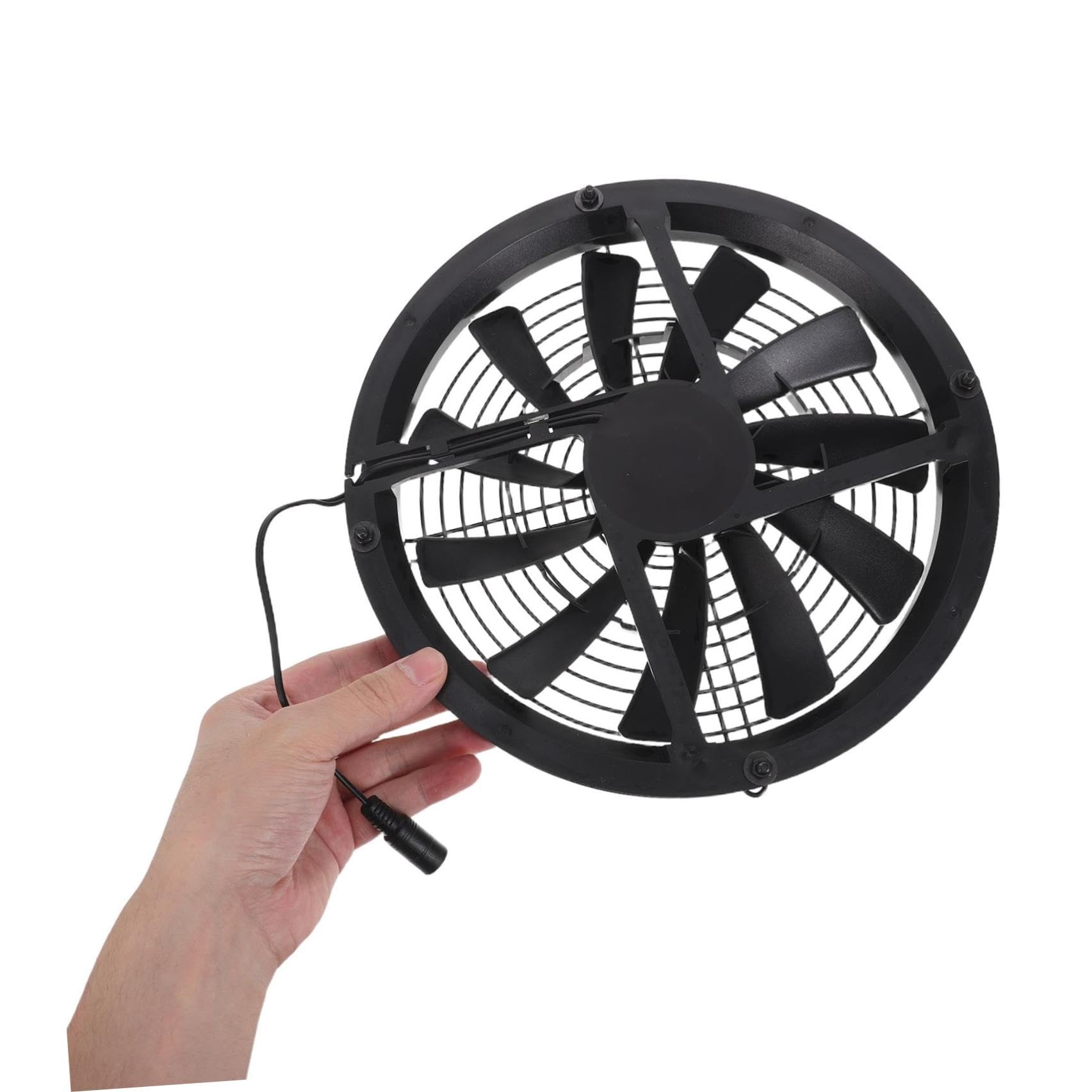 Anneome Ventilazione Solare per Serra e Pollaio, Ventola 28cm Nera