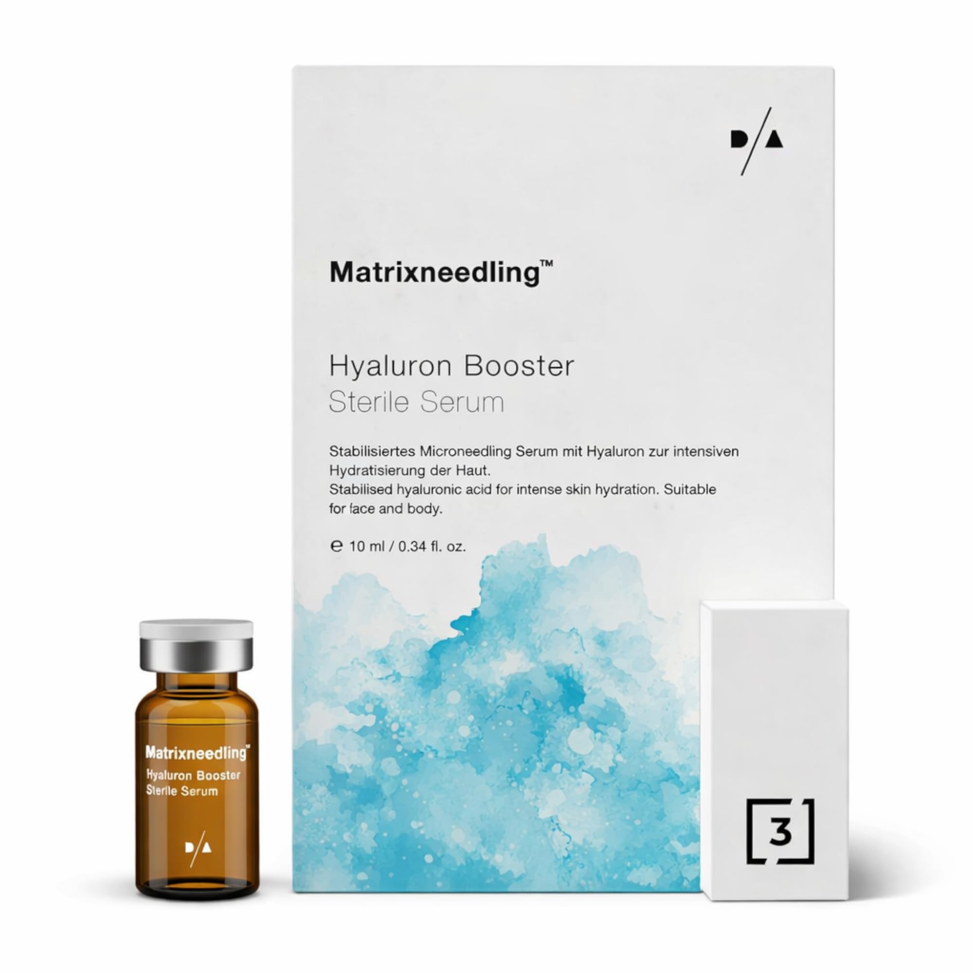 Matrixneedling Siero ialuronico 3,5% – 3 booster di acido ialuronico – Siero sterile Microneedling per Dermapen & Dermaroller – Siero ialuronico altamente concentrato contro rughe, cicatrici e