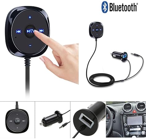 Amazon Co Jp Bluetooth レシーバー 車載用 3 5mm Aux In ブルートゥース ワイヤレス レシーバー アダプター ハンズフリー通話 Windows Ios Android スマートフォンに対応 車載充電器 ブラック 家電 カメラ