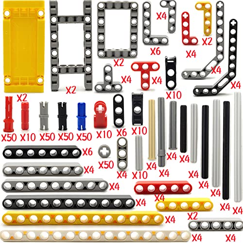 Image of DSPITWOD Technical Parts Beams Axles Connectors Bricks Sets - 420 Pieces, Frame Liftarms Beams for Technic Car Mindstorms Building Block Toys