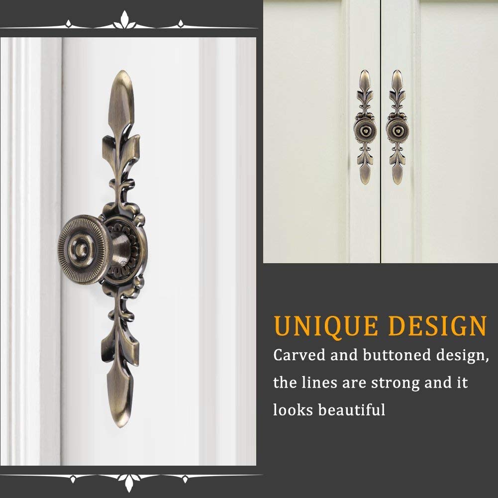 Set 4 Maniglie Vintage Per Mobili - In Lega Di Zinco, Design Retrò Per Armadi, Porte E Cassetti - Foto 2